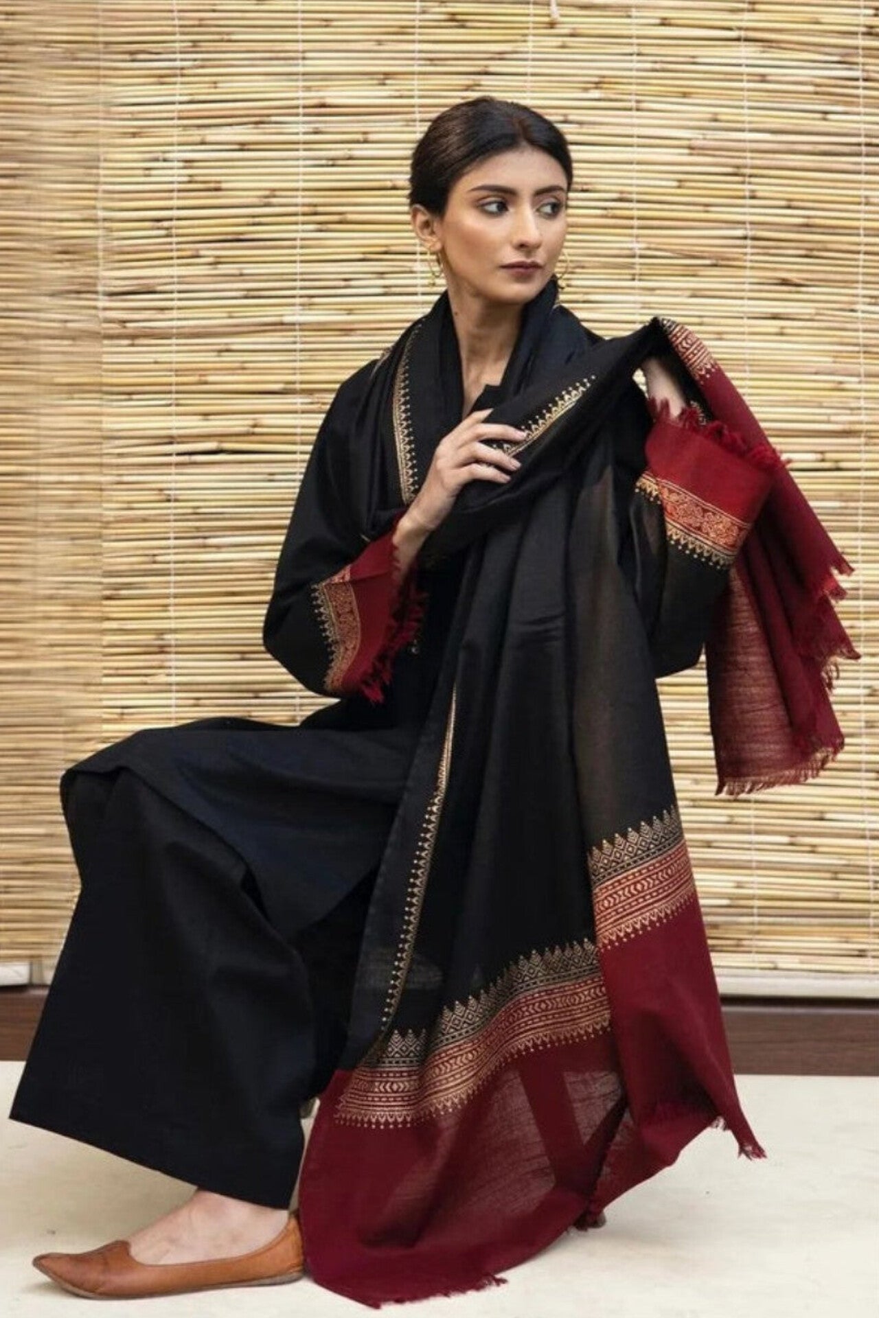 Dyot D # 10 - 03 | 3PC Luxury Dhanak | Couture Wool Print Shawl