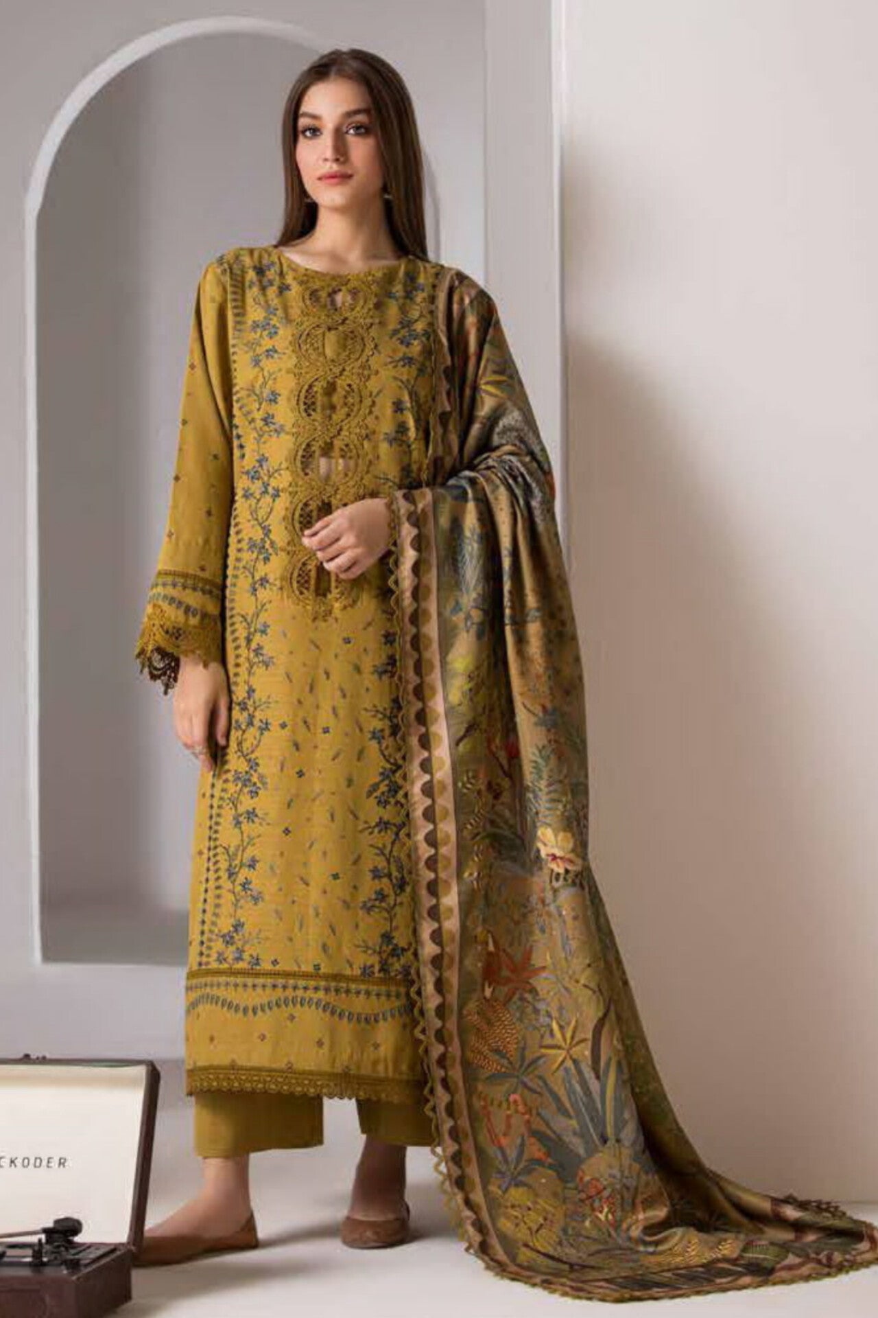 Sobia Nazir D # 112-01| 3PC Luxury Dhanak | Embroidered Dhank Shawl