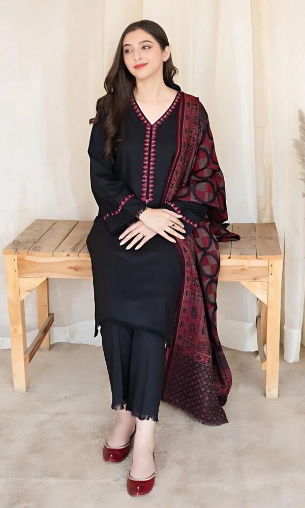 Aisling D # 16 - 01 | 3PC Luxury Dhanak | Culture wool Print shawl