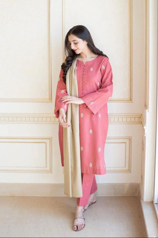 Aisling D # 12 - 01 | 3PC Luxury Dhanak | Dhanak Shawl