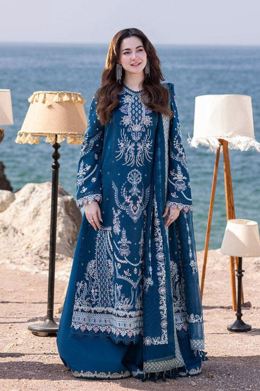 Zara Shahjahan D # 247 - 01 | 3PC Luxury Lawn | Chak Organza Soft 4  border Embroidered Duppata