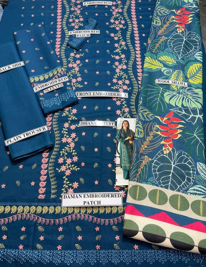 Sobia Nazir D # 111-01| 3PC Luxury Dhanak | Embroidered Dhank Shawl