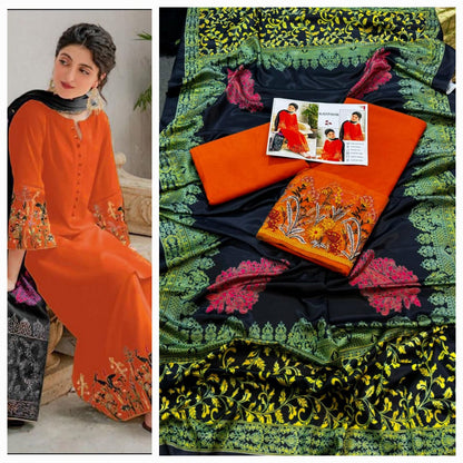 Aisling D # 275 - 04 | 3PC Luxury Dhanak | Couture Wool Print Shawl