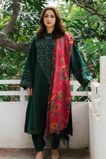 Coco by zara Shahjahan # 147 - 01| 3PC Luxury Dhanak |printed Shawl