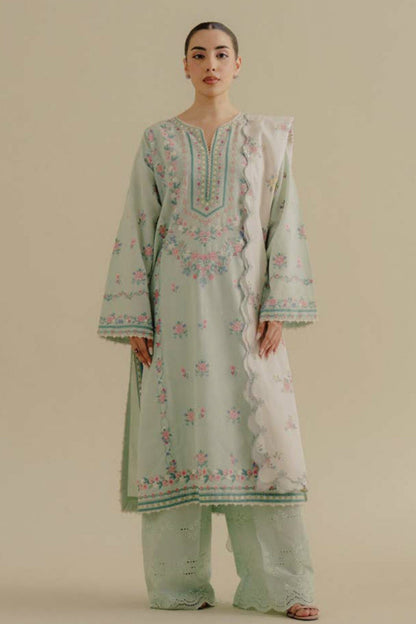 Zara Shahjahan D # 196 - 01 | 3PC Luxury Dhanak | Printed Wool Shawl