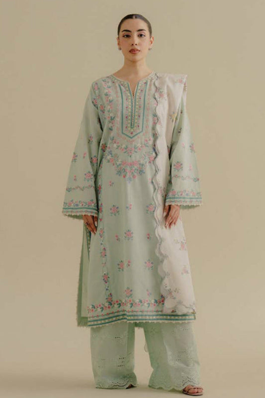 Zara Shahjahan D # 196 - 01 | 3PC Luxury Dhanak | Printed Wool Shawl