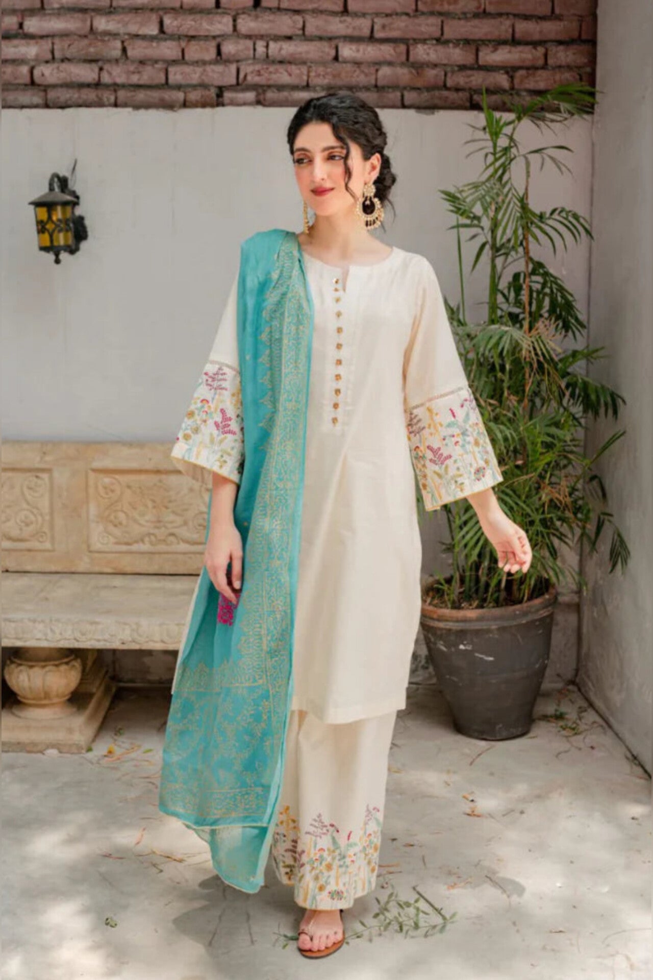 Aisling D # 275 - 01 | 3PC Luxury Dhanak | Couture Wool Print Shawl