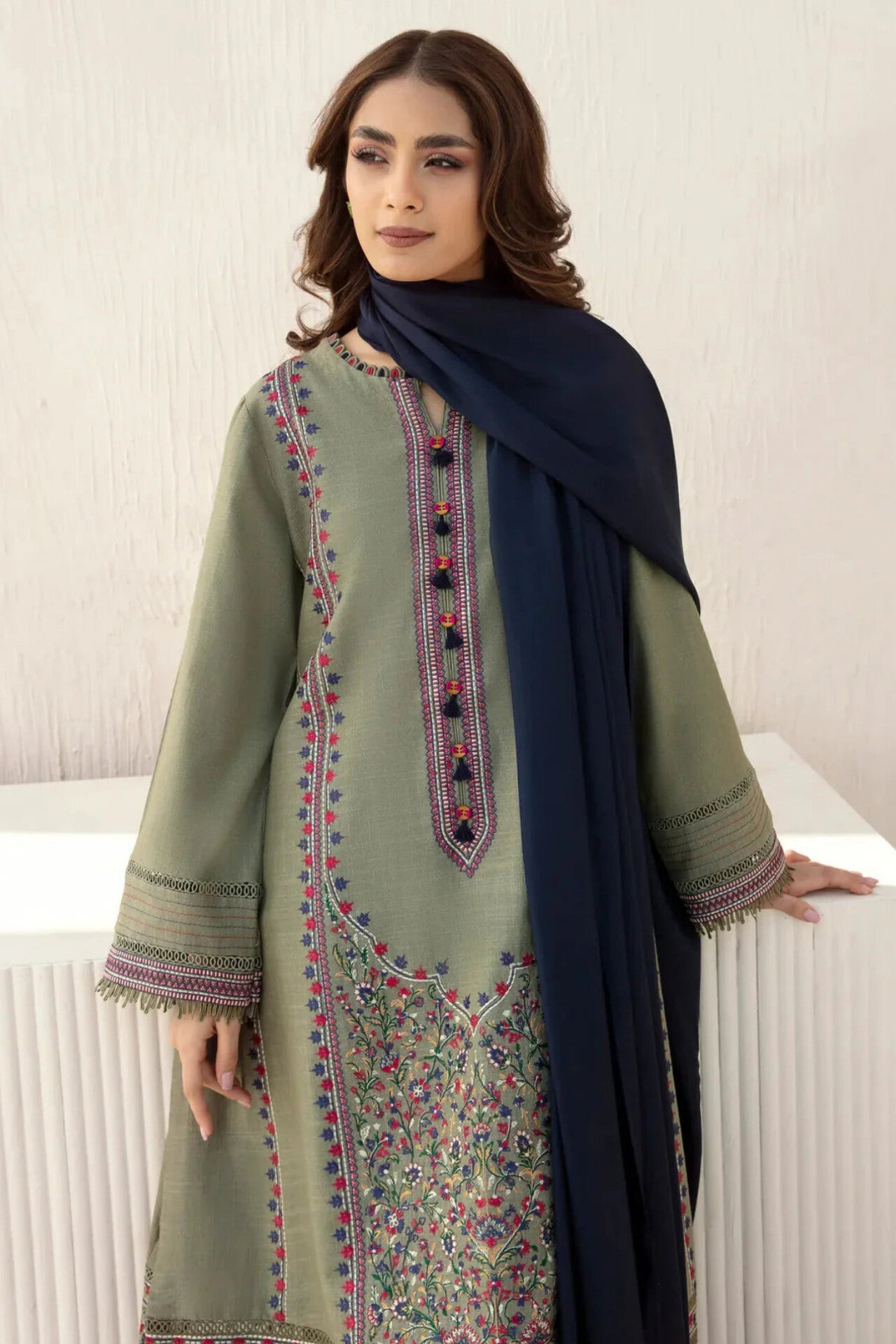 Bareza.pk| 162- 01 3PC Luxury Dhanak | Dhanak wool Shawl