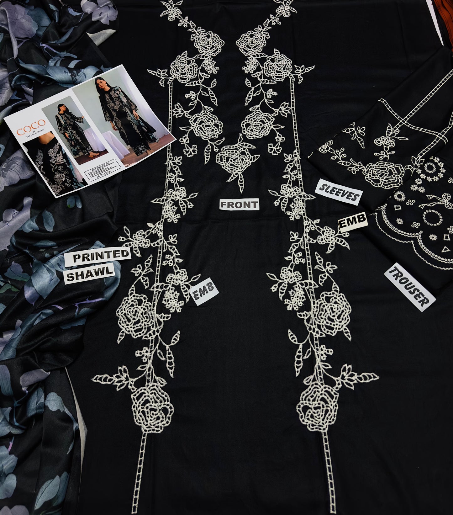 Coco by zara Shahjahan # 146 - 01| 3PC Luxury Dhanak |printed Shawl