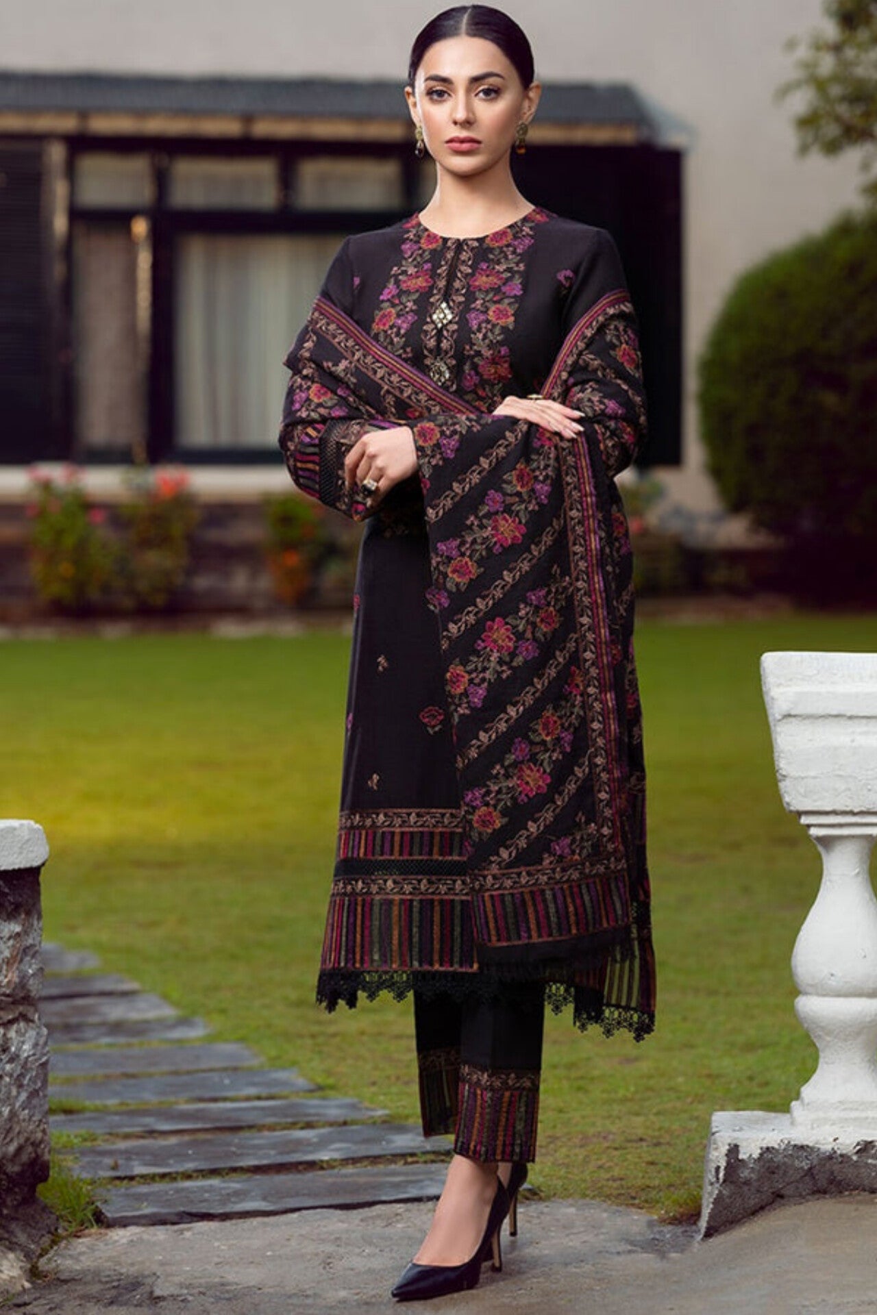 Bareeze D # 114- 01| 3PC Luxury Dhanak | printed wool Shawl