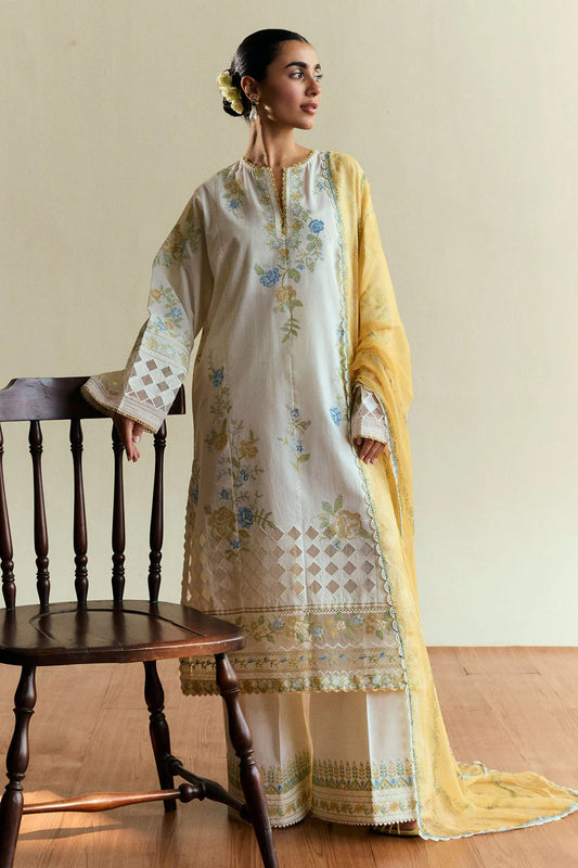 Zara Shahjahan D # 52 - 01 | 3PC Luxury Dhanak | Dhanak Shawl
