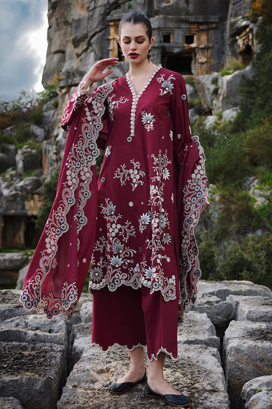 Image D # 195 - 01 | 3PC Luxury Lawn | Slub Khaddi Embroidered Duppata