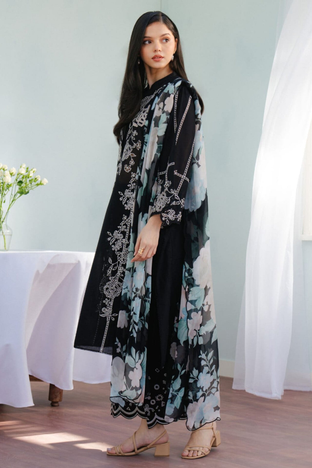 Coco by zara Shahjahan # 146 - 01| 3PC Luxury Dhanak |printed Shawl