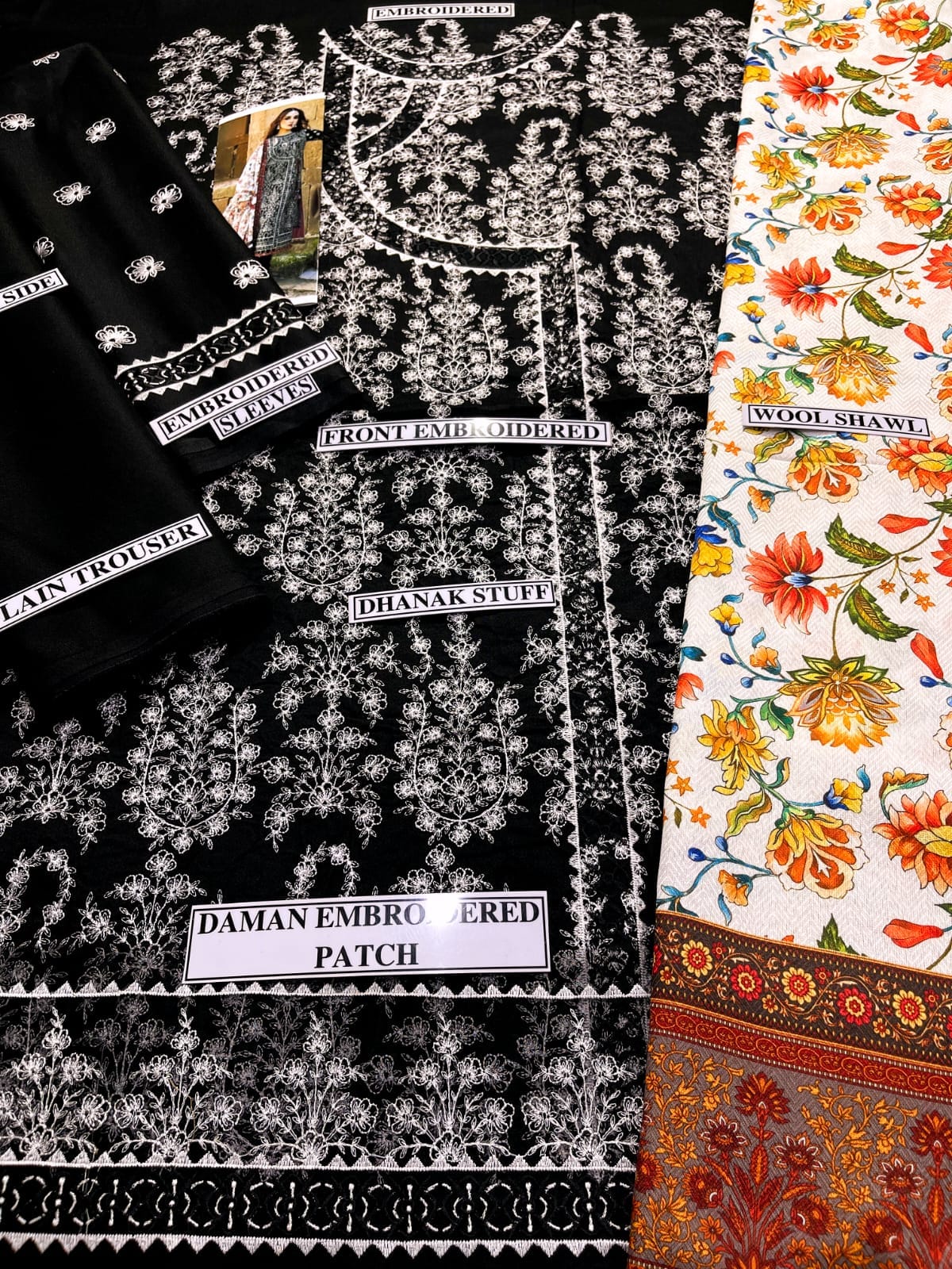 Hussain Rehar D # 118- 01| 3PC Luxury Dhanak | print twill Pashmina wool shawl