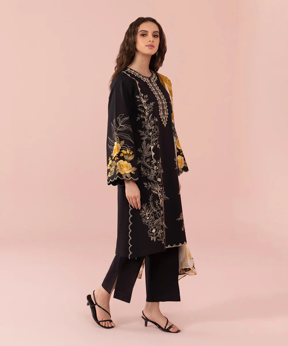 Sapphire D # 183- 01 | 3PC Luxury Dhanak | Printed Wool Shawl