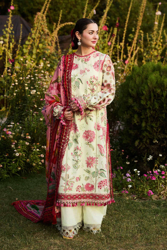 Husaain Rehar D # 186- 01 | 3PC Luxury Dhanak | Printed Wool Shawl