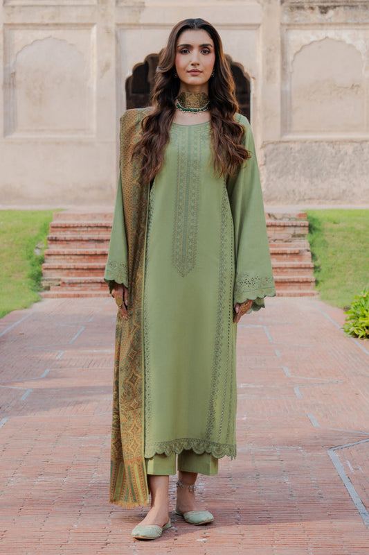 Izel D # 203 - 01 | 3PC Luxury Dhanak | Printed Wool Shawl