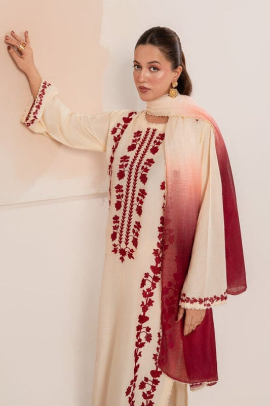 Aizal D # 218 - 01 | 3PC Luxury Dhanak| Digital Printed Twill Pashmina shawl