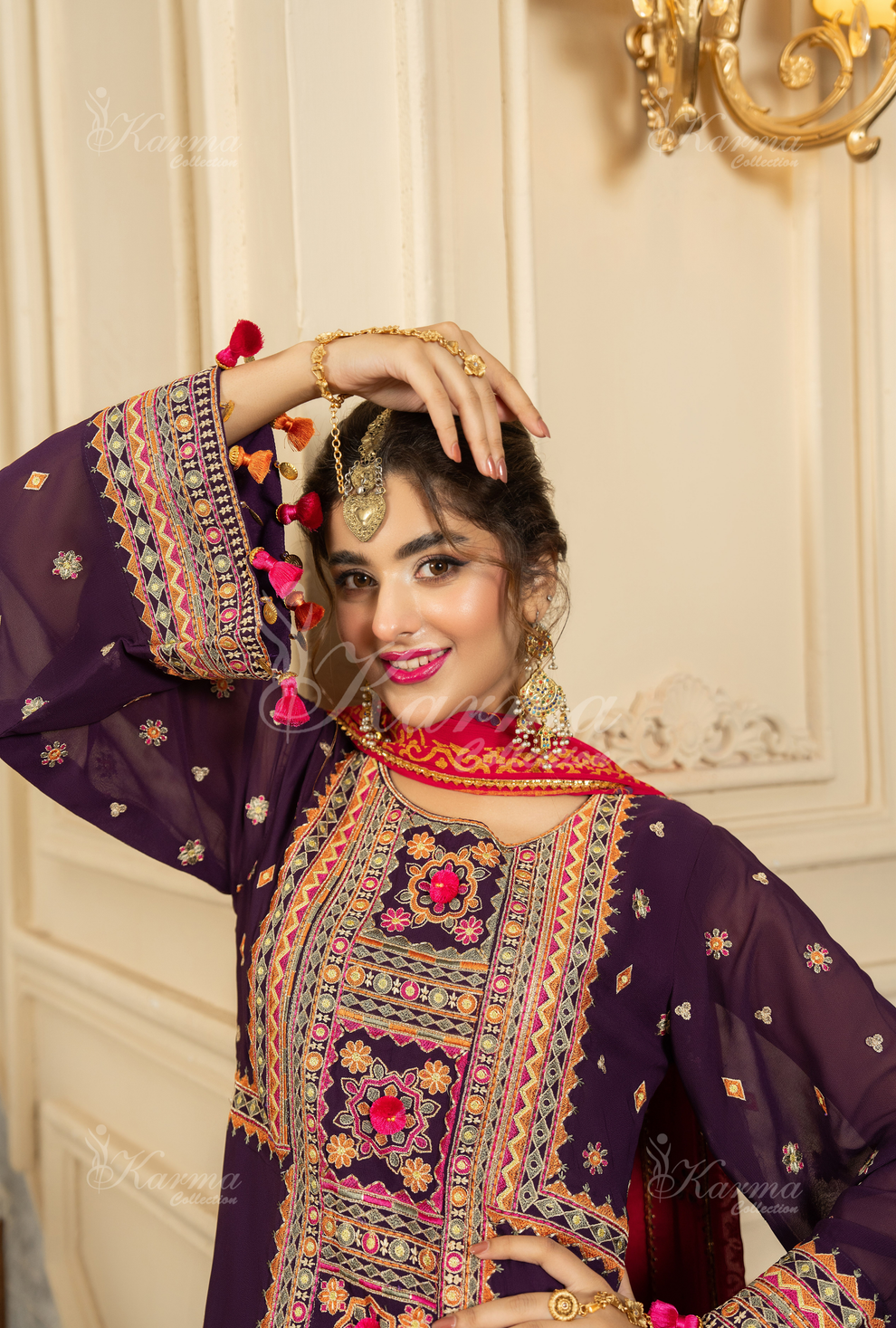 Karma D # 191 - 02 | 3PC Luxury Dhanak | Printed Wool Shawl