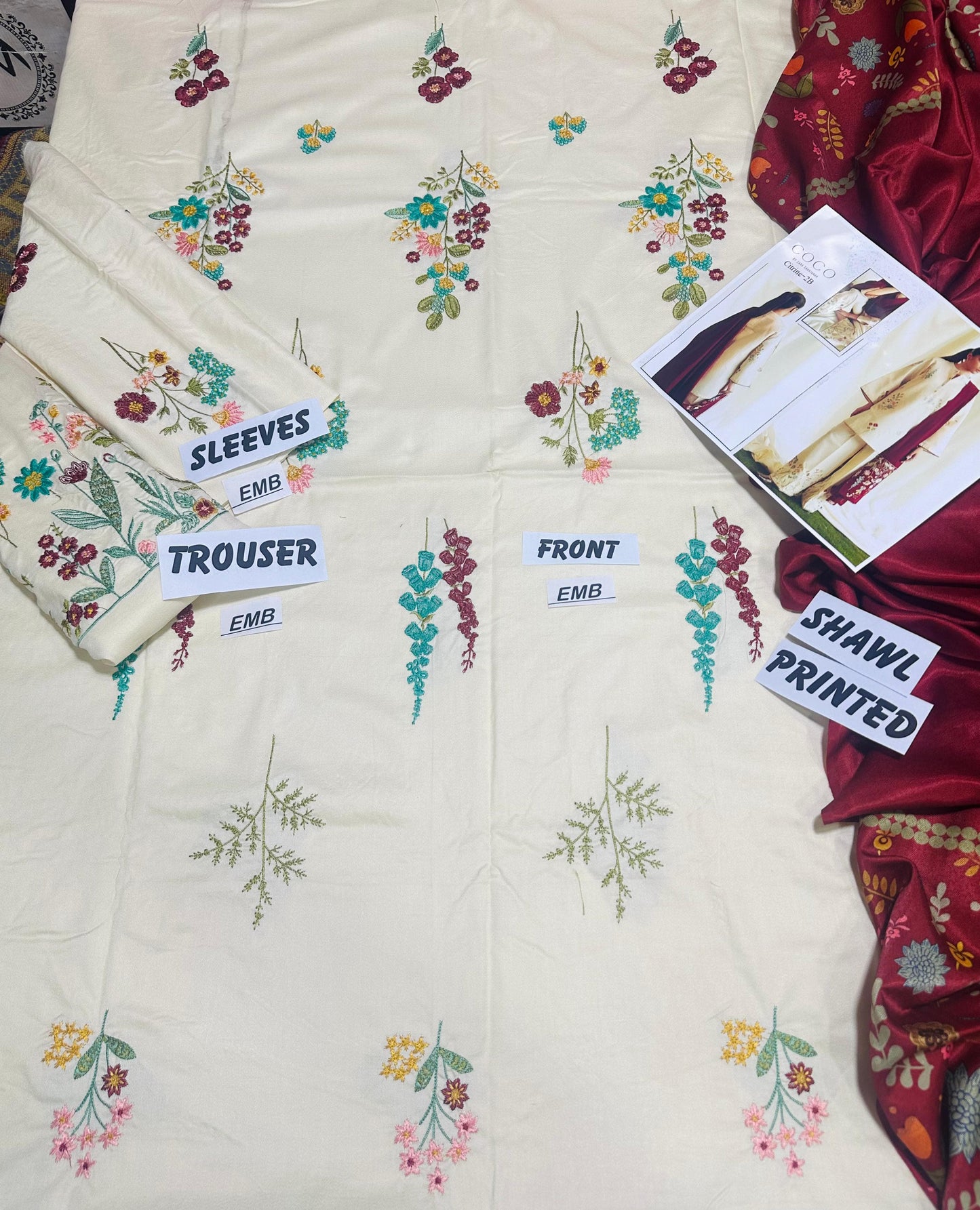 Coco by zara Shahjahan # 149 - 01| 3PC Luxury Dhanak |printed Shawl