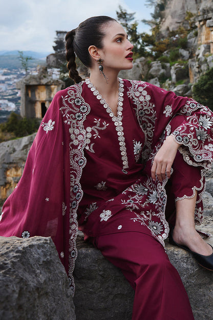 Image D # 195 - 01 | 3PC Luxury Lawn | Slub Khaddi Embroidered Duppata