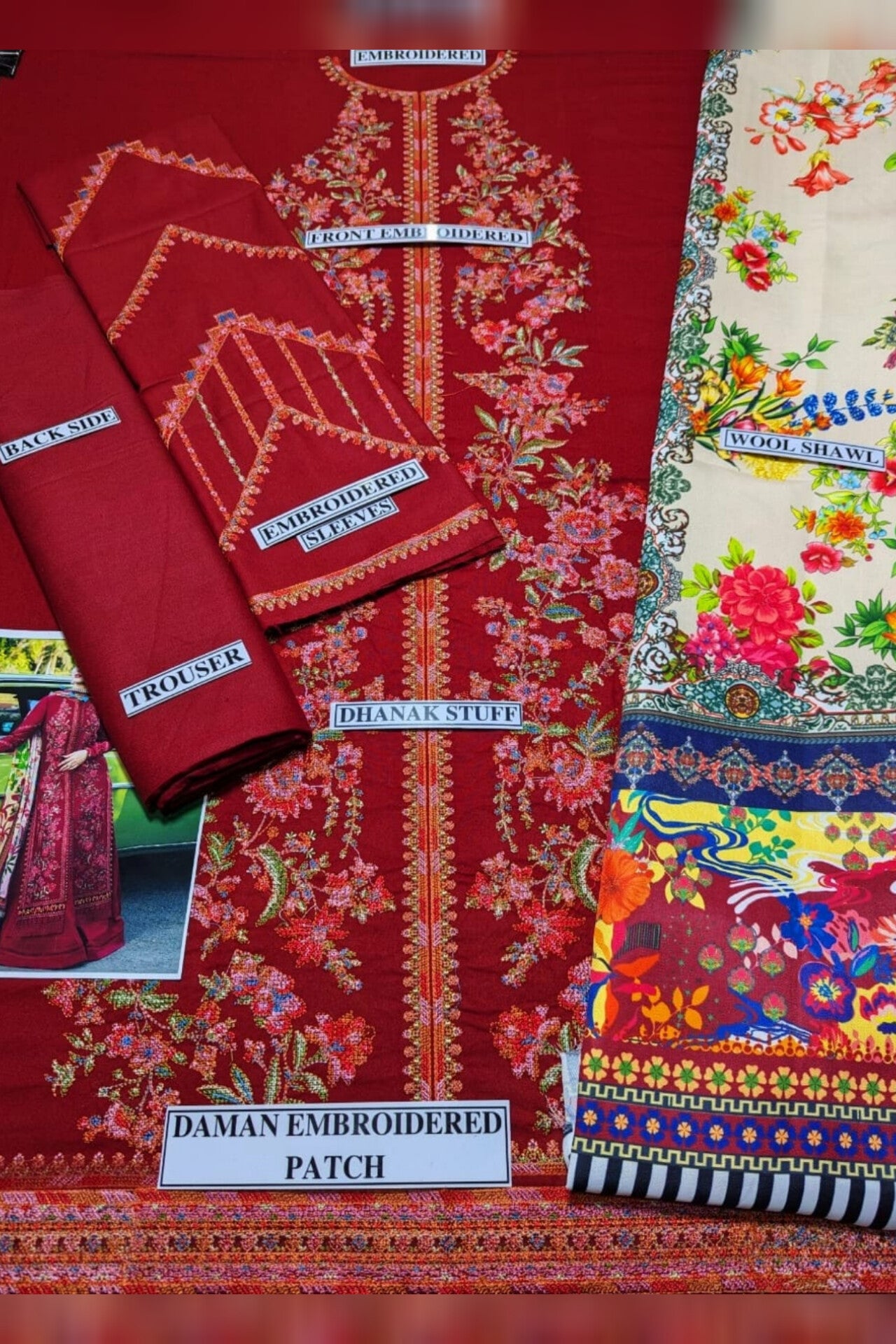 Hussain Rehar D # 101 - 01 | 3PC Luxury Dhanak | Digital Printed Wool Shawl