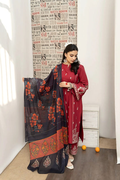 Urge D # 100 - 01 | 3PC Luxury Dhanak | Digital Printed Twill Pashmina Wool Shawl
