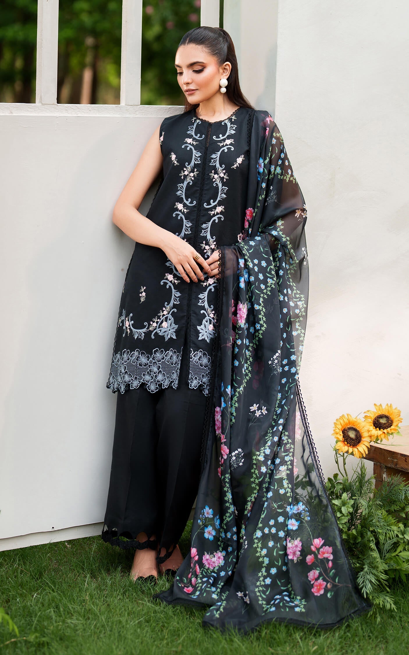 Asifa & Nabeel  D # 193 - 01 | 3PC Luxury Dhanak | Printed Wool Shawl
