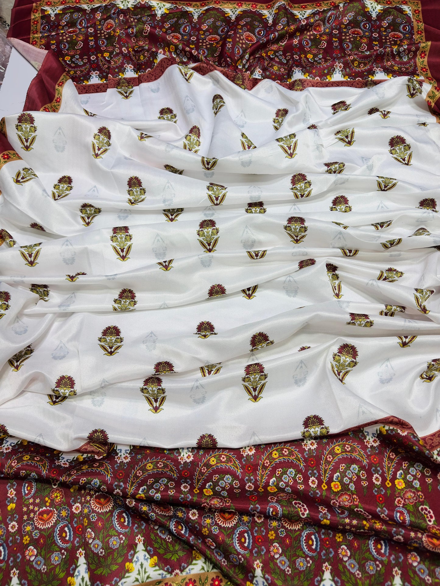 Ziva D # 119- 01| 3PC Luxury Dhanak | print twill Pashmina wool shawl