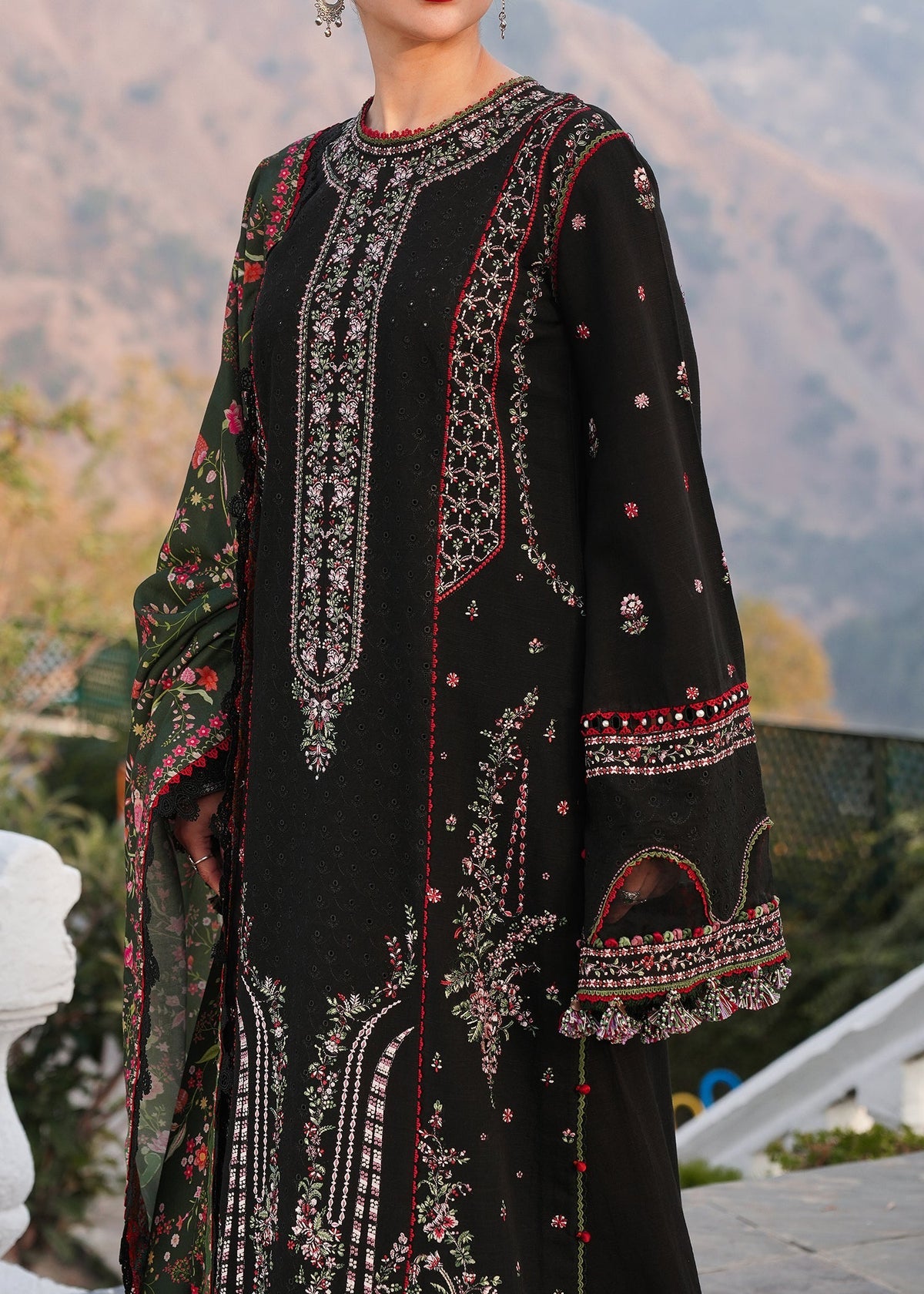 Hussain Rehar D # 102 - 01 | 3PC Luxury Dhanak | Digital Printed Wool Shawl