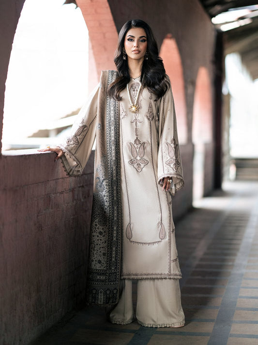 Ankahi D # 213 - 01 | 3PC Luxury Dhanak| Digital Printed Twill Pashmina shawl