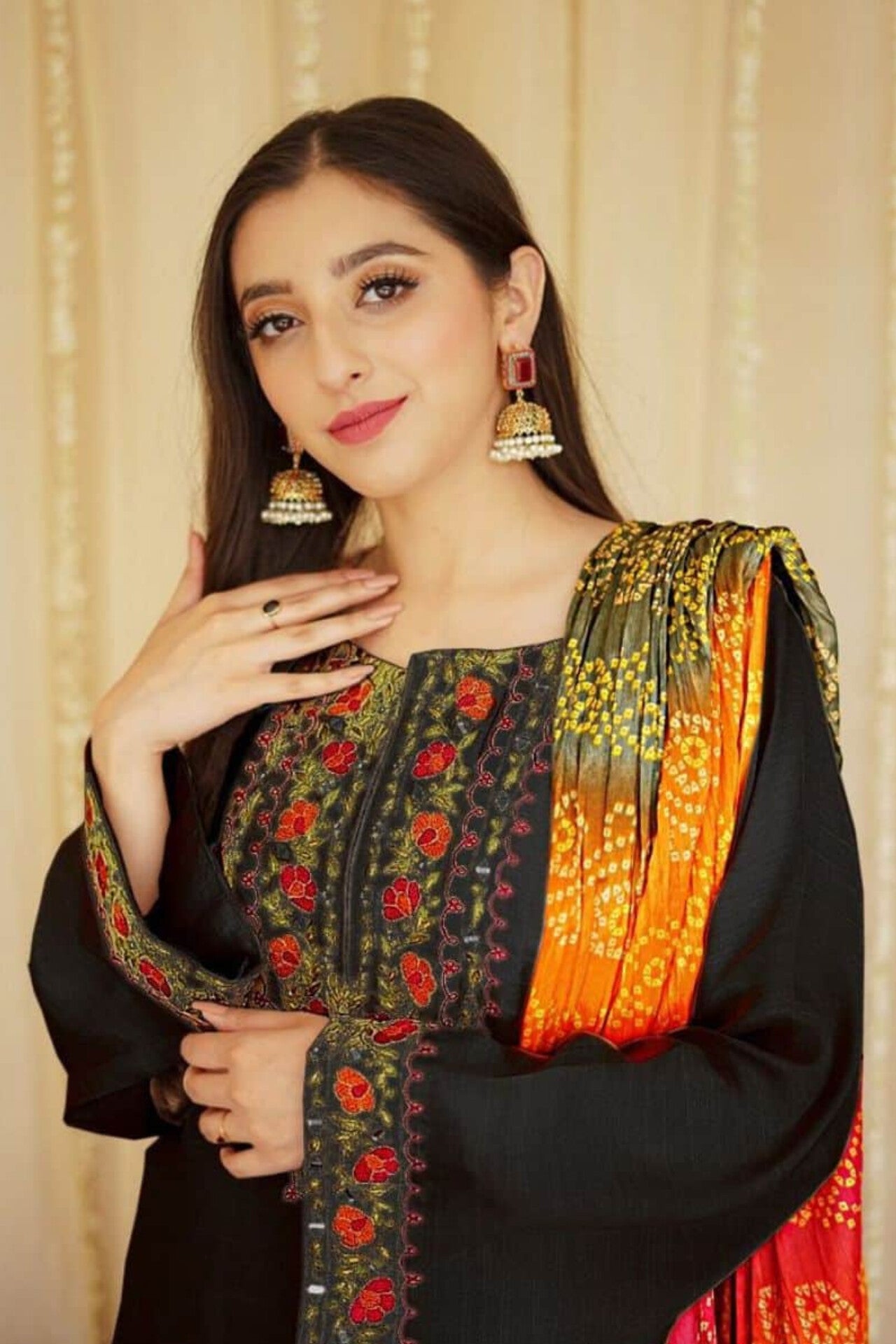 Aisling D # 15 - 01 | 3PC Luxury Dhanak | Culture wool Print shawl