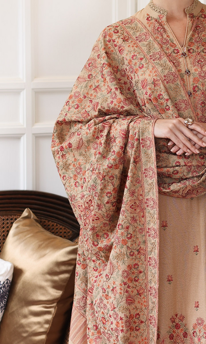 Bareeze 160- 01 3PC Luxury Dhanak |Embroidered Dhanak Shawl