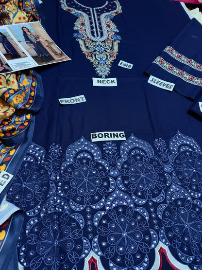 STELLA D#143- 1|3PC Dhanak|Digital printed Twill pashmina wool shawl