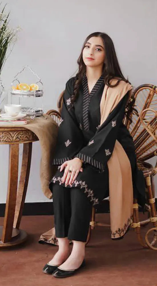 Aisling D # 04 - 01 | 3PC Luxury Dhanak | Couture Wool Shawl