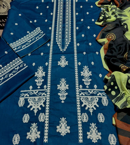 Urge D # 125- 02| 3PC Luxury Dhanak | print twill Pashmina wool shawl